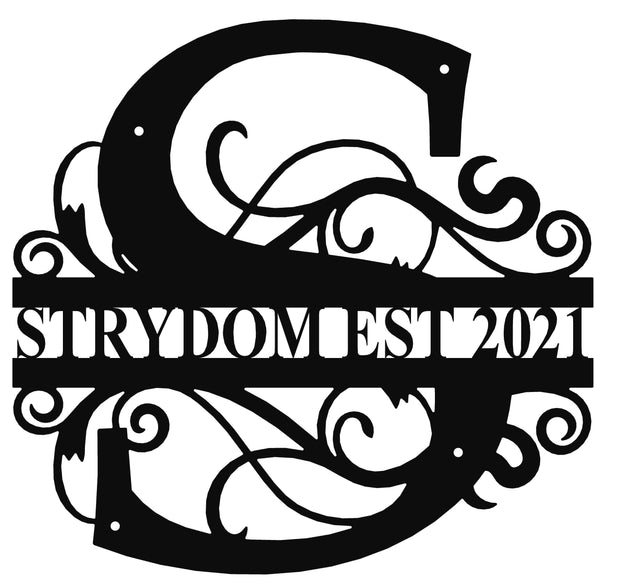 Customized Monogram Metal Wall Art