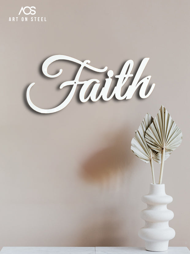 Faith Steel Art Word