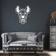 Hyena-metal-wall-art-White