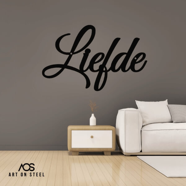Liefde-steel-art-word