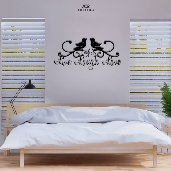 Live Laugh Love Birds Metal Wall Art