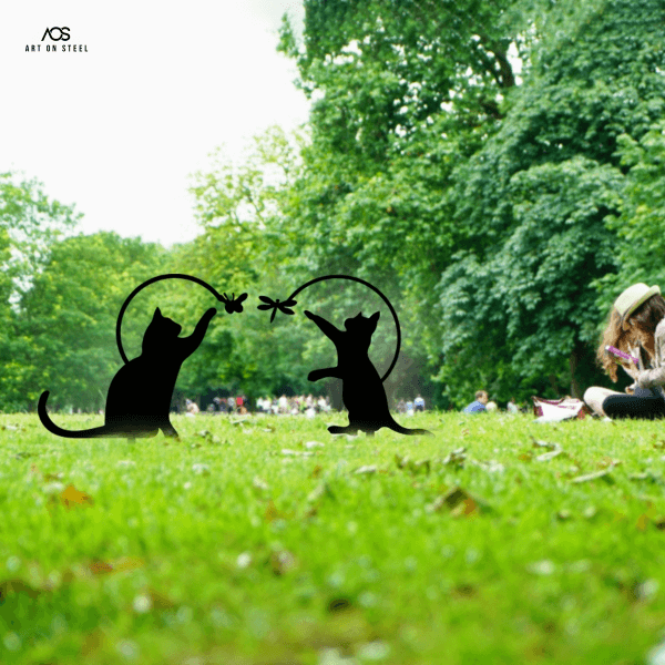 Playing Cats Garden Decor