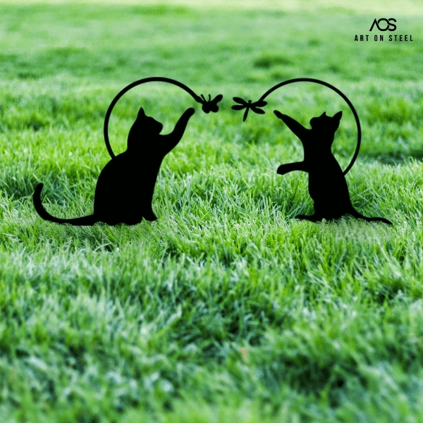Playing Cats Garden Decor