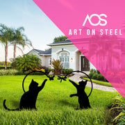 Playing Cats Garden Decor