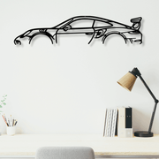 Porsche 911 GT3 RS metal wall art by Art on Steel – stylish laser-cut steel car décor for modern offices, home study walls, and luxury automotive enthusiasts.