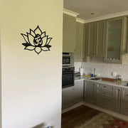 Lotus Flower with Aum Metal Art
