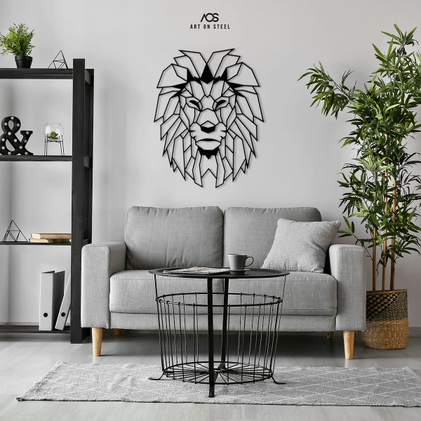 African-Lion-Metal-Wall-Art-above-couch