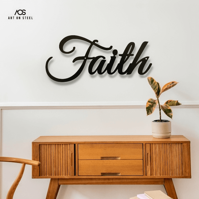 Faith Steel Art Word