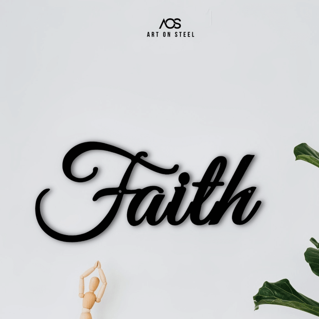 Faith-metal-art-word-black
