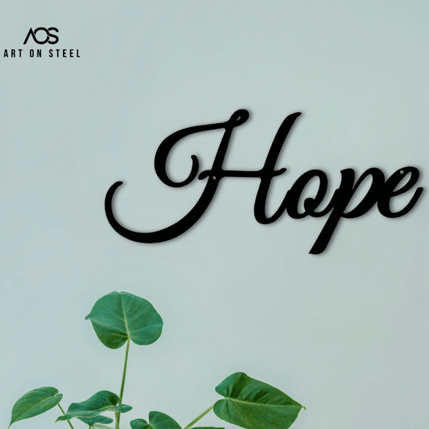 Hope-metal-art-word-black